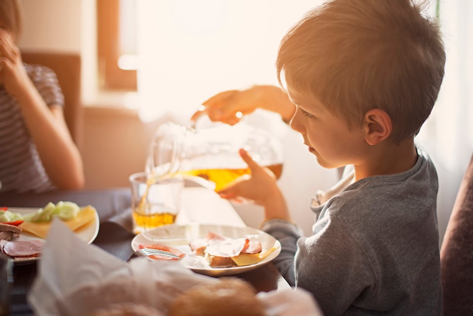 A child eating food.