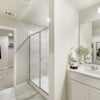 Santiago model primary bathroomat Hidden Springs in New Braunfels, TX by Century Communities