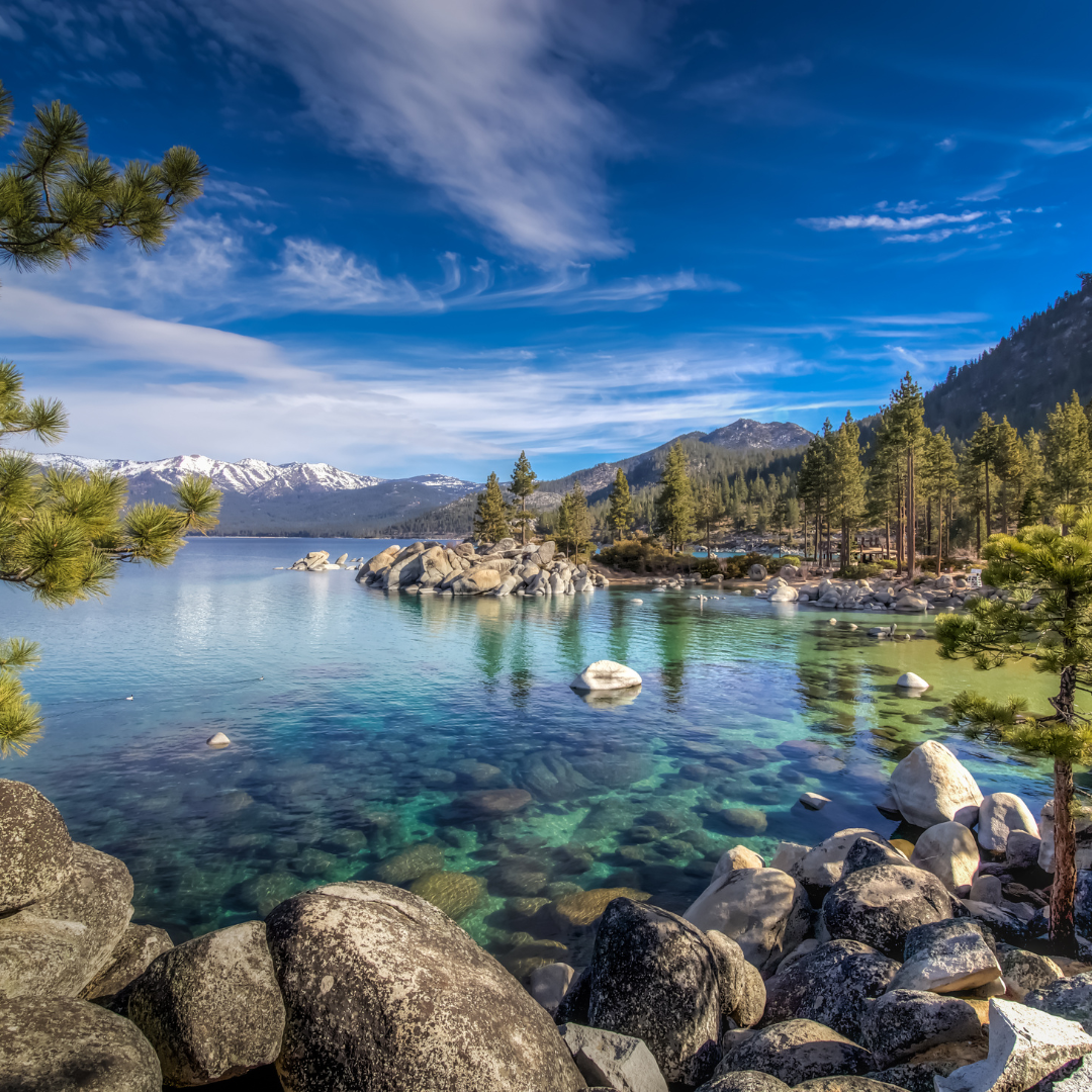 Scenic View of Lake Tahoe in Spring