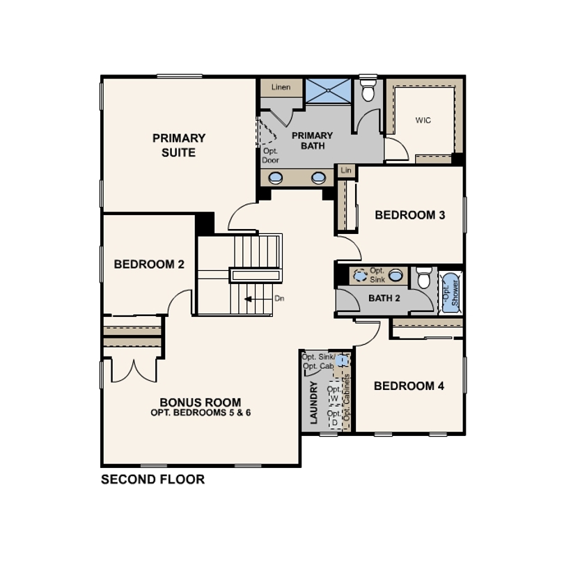 silhouette at sunrise ranch, crimson floor plan, second floor, los banos, ca