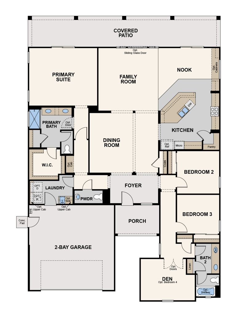 monarch, jasper floor plan, first floor, kingsburg, ca