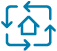 Recycling icon with arrows representing sustainable construction