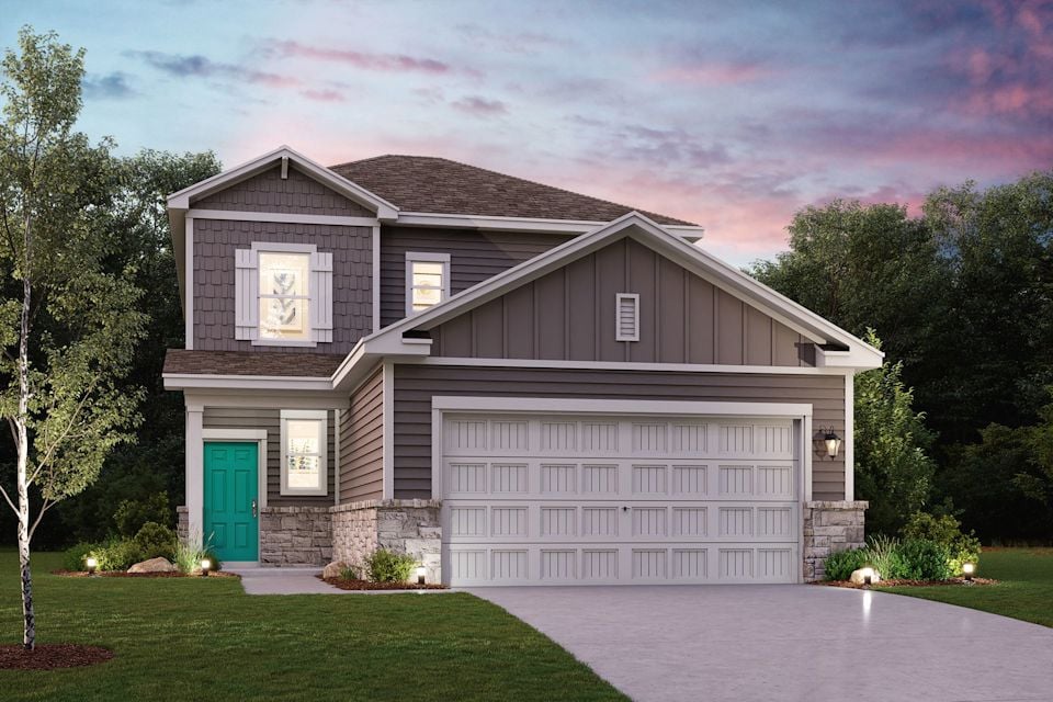 A house with a garage.