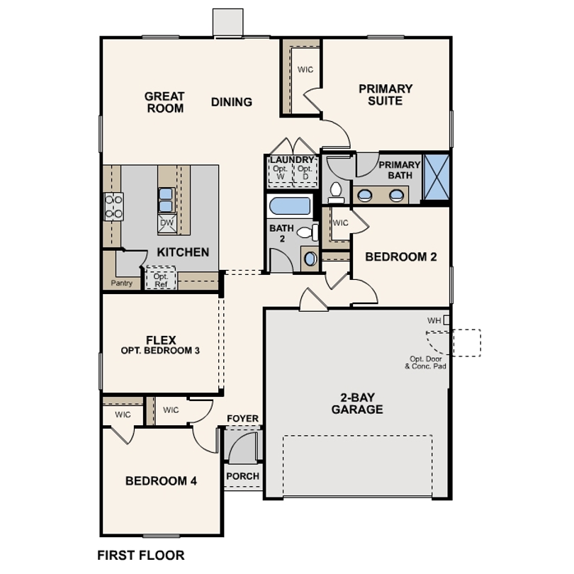 bravado, hibiscus floor plan, first floor, reedley, ca