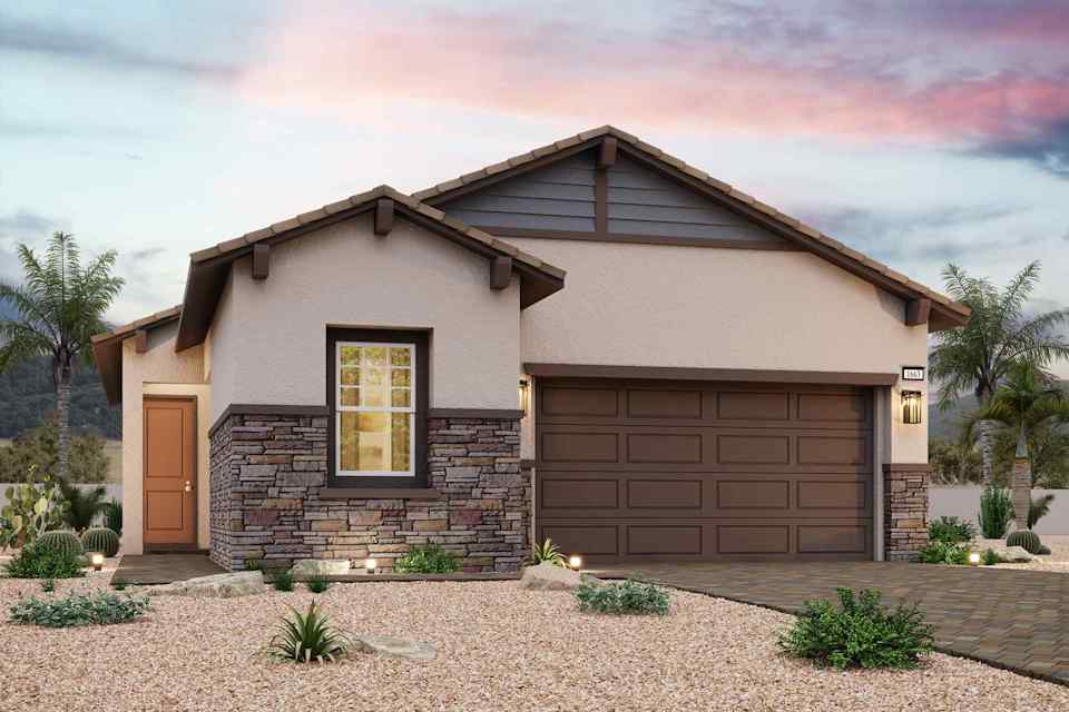 A house with a garage.