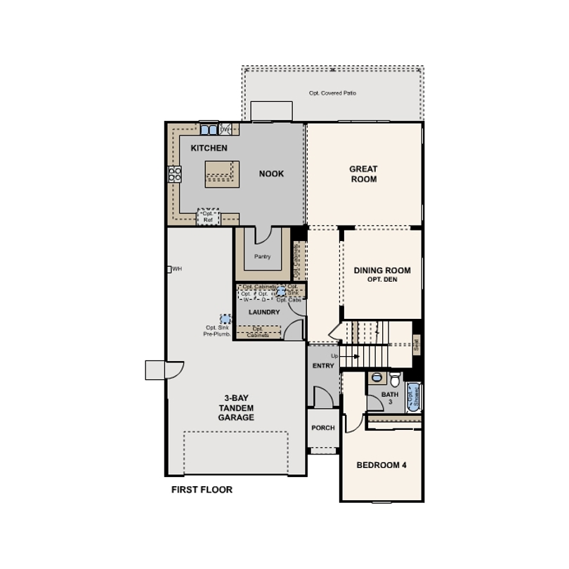 silhouette at sunrise ranch, saffron floor plan, first floor, los banos, ca