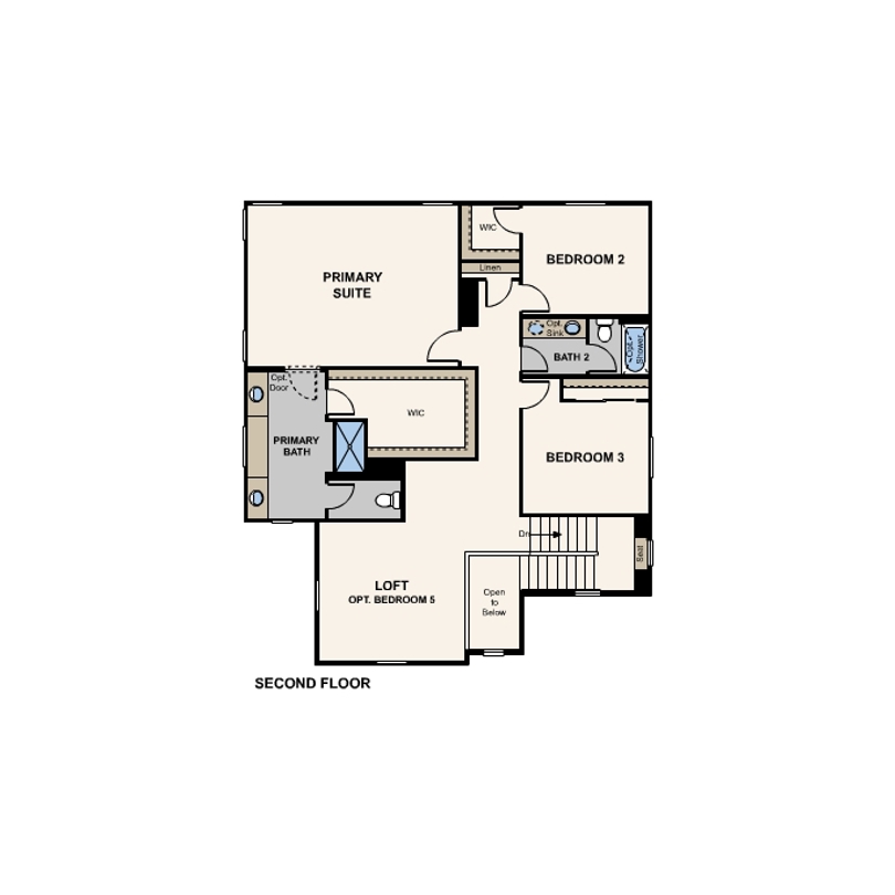 silhouette at sunrise ranch, saffron floor plan, second floor, los banos, ca