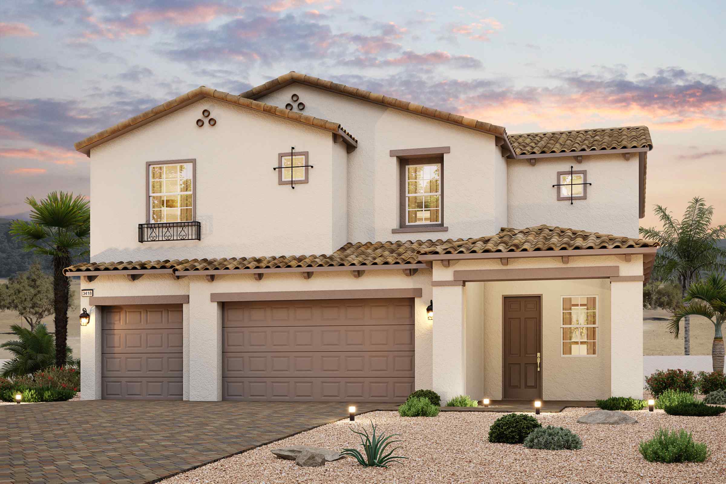 A house with a garage.