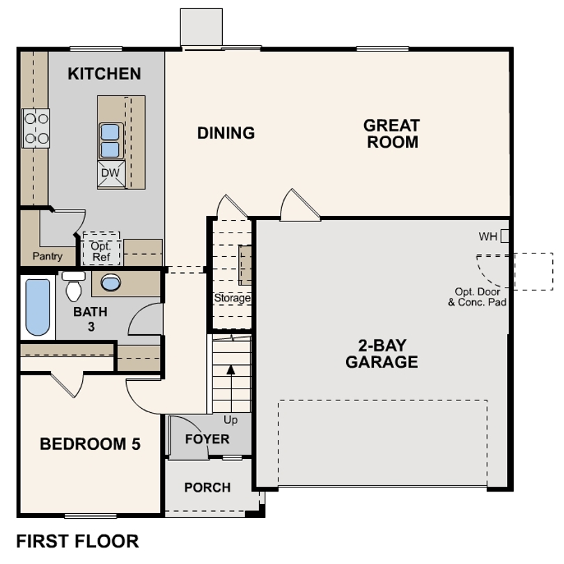 bravado, marigold floorplan, first floor, reedley, ca