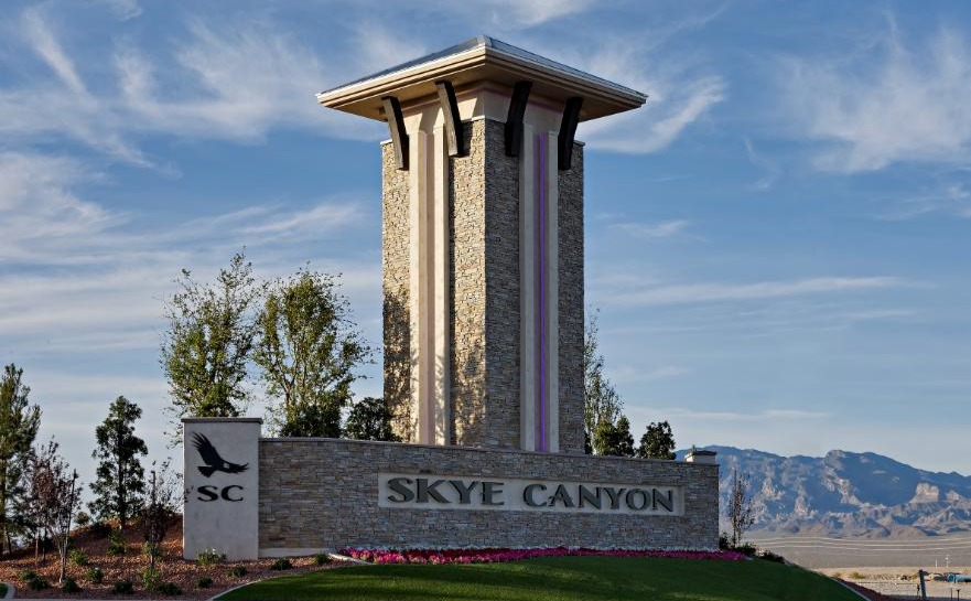 Skyeview community monument in Las Vegas, NV