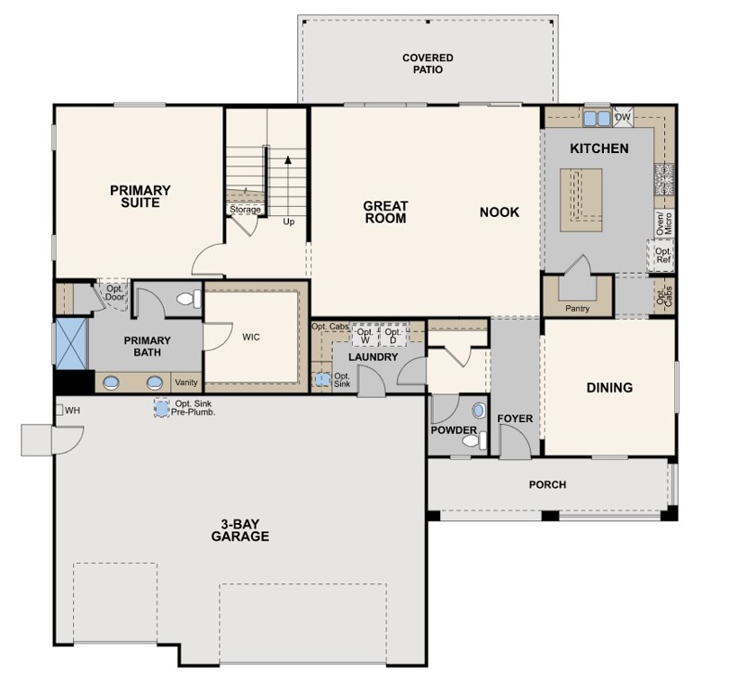 Greenhills Estates, Lot 13-28 Acacia Floorplan, First Floor, Chowchilla, CA