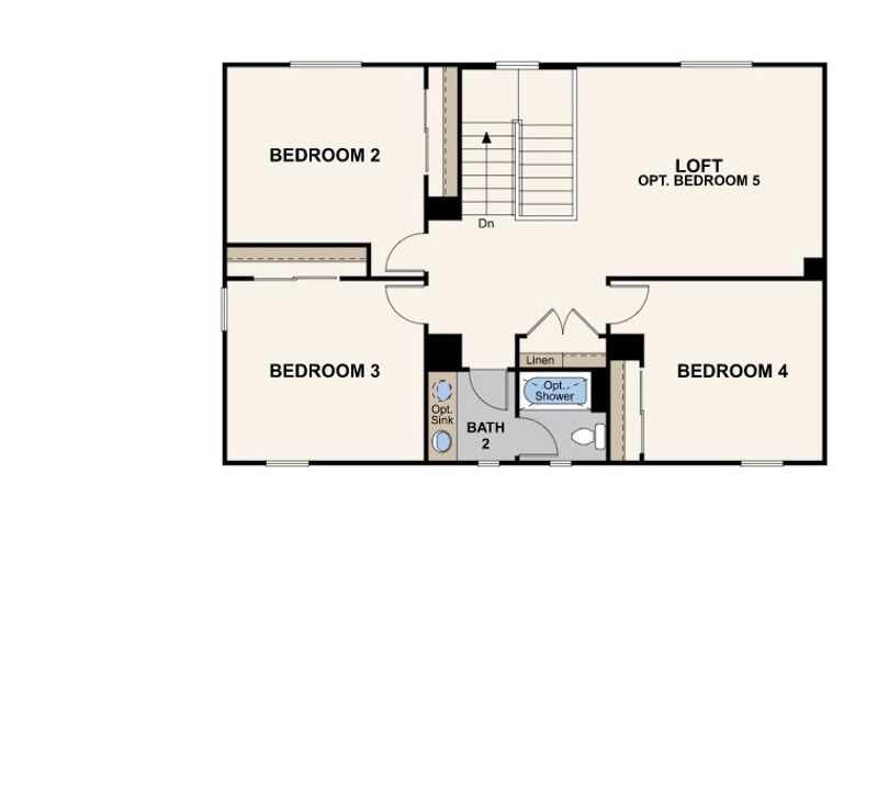 Greenhills Estates, Lot 13-28 Acacia Floorplan, Second Floor, Chowchilla, CA