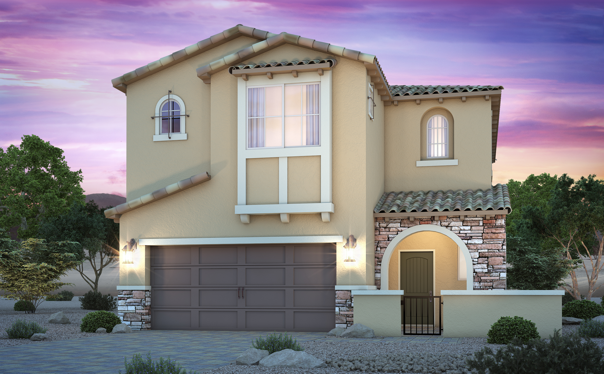A house with a garage and a garage.