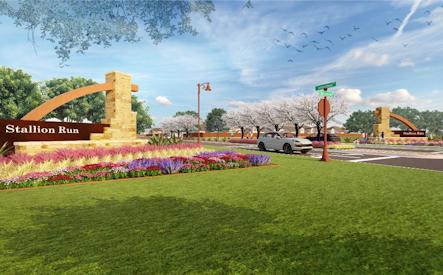 proposed entry monument for Stallion Run in Buda by Century Communities
