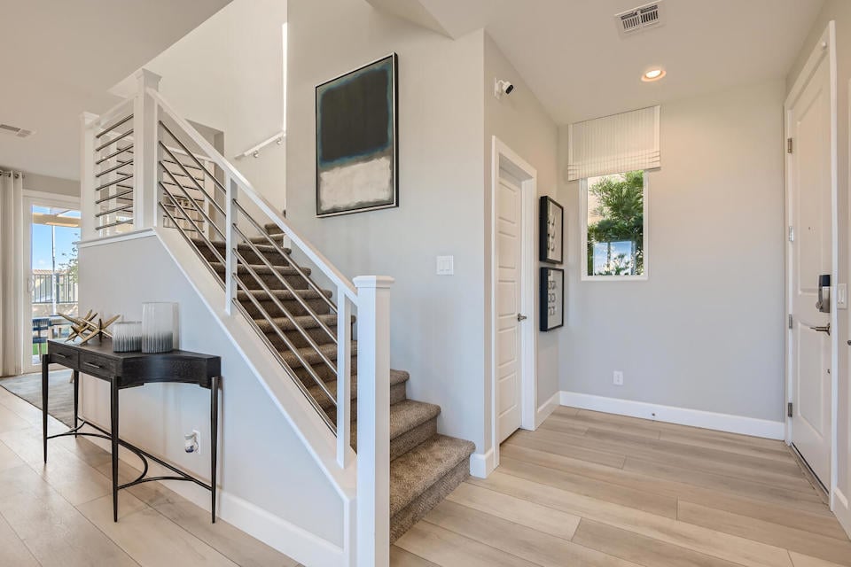 A staircase in a house.