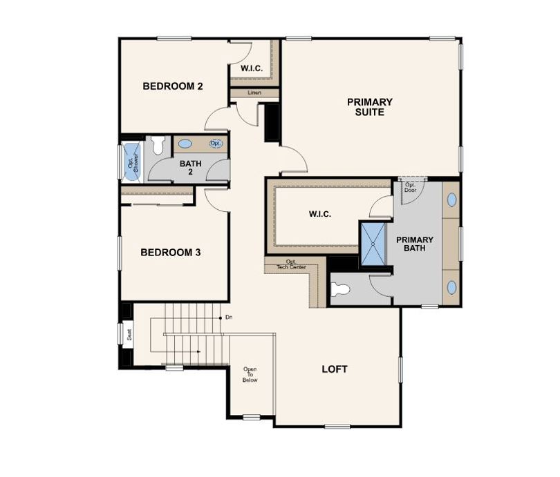 olivewood, saffron lot 82 floor plan, second floor, fresno, ca