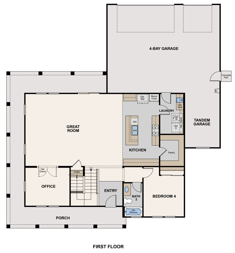 monarch, citrine floorplan, first floor, kingsburg, ca