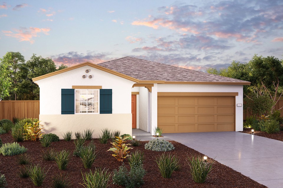 A house with a large front yard.