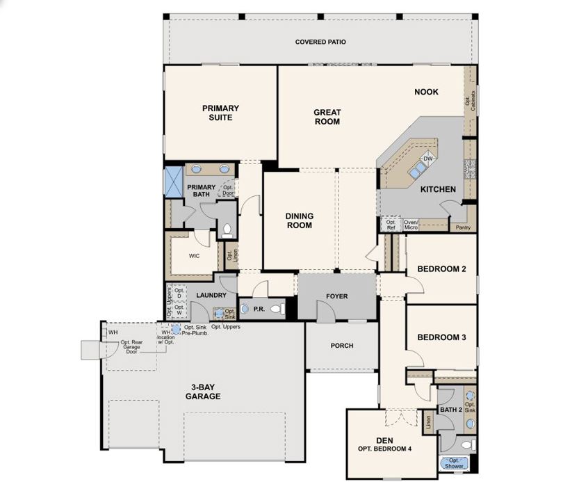 Greenhills Estates, Lot 13-20 Jasper Floorplan, First Floor, Chowchilla, CA