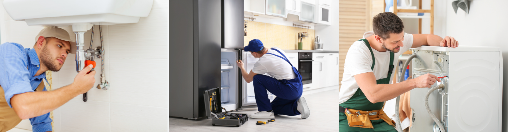 A few men working in a kitchen.