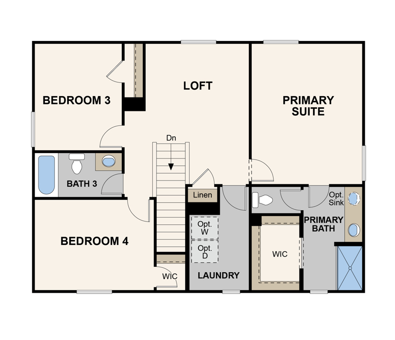 pheasant run, right swing jardin floorplan, second floor, chowchilla, ca