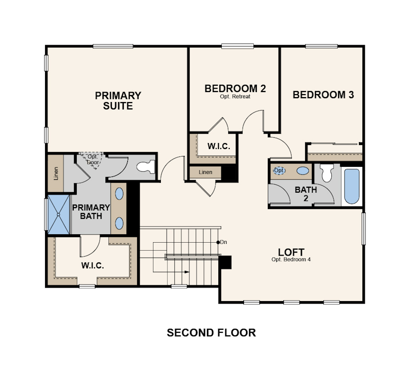 olivewood, auburn floor plan, second floor, fresno, ca