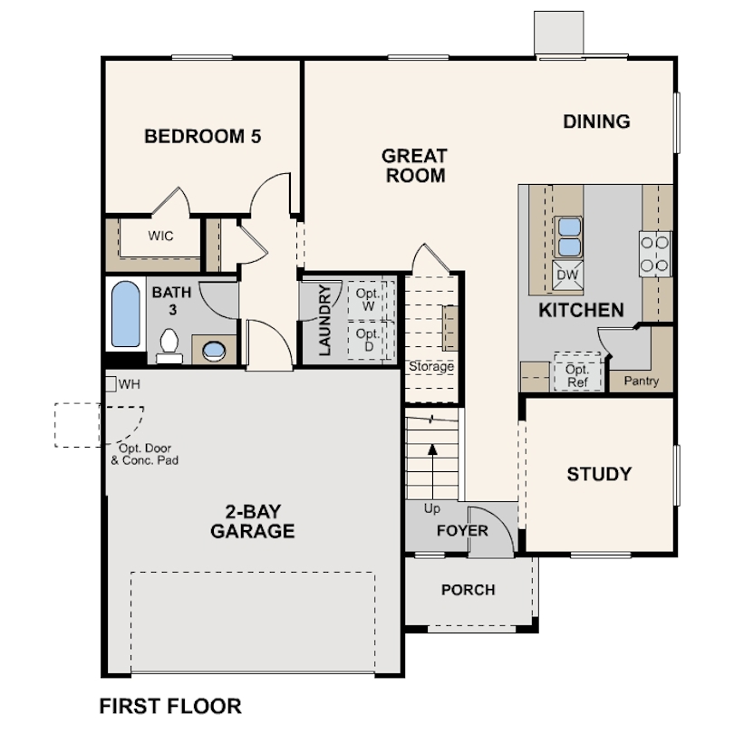 bravado, dahlia floor plan, first floor, reedley, ca