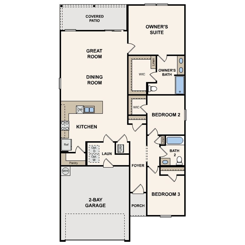 Foxwood Crossing Montgomery Plan one-story layout in Bryan TX