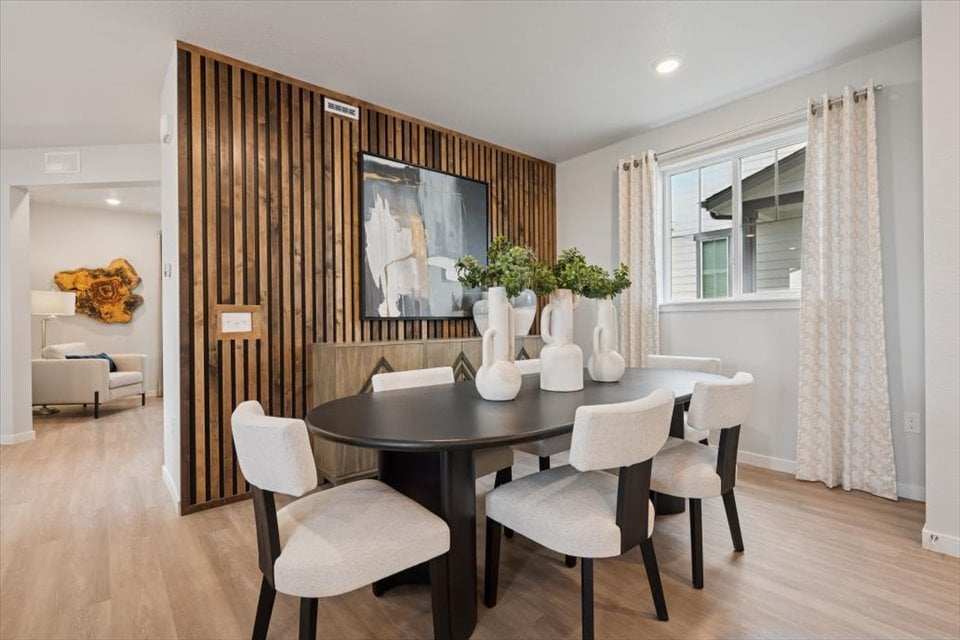 Wood paneling accent wall