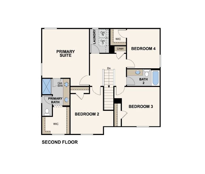 Omni, Marigold Floorplan, Second Floor, Left Swing, Madera, CA