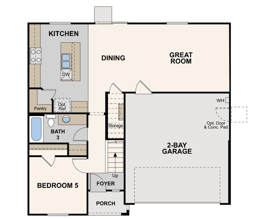 Omni, Marigold Floorplan, First Floor, Right Swing, Madera, CA