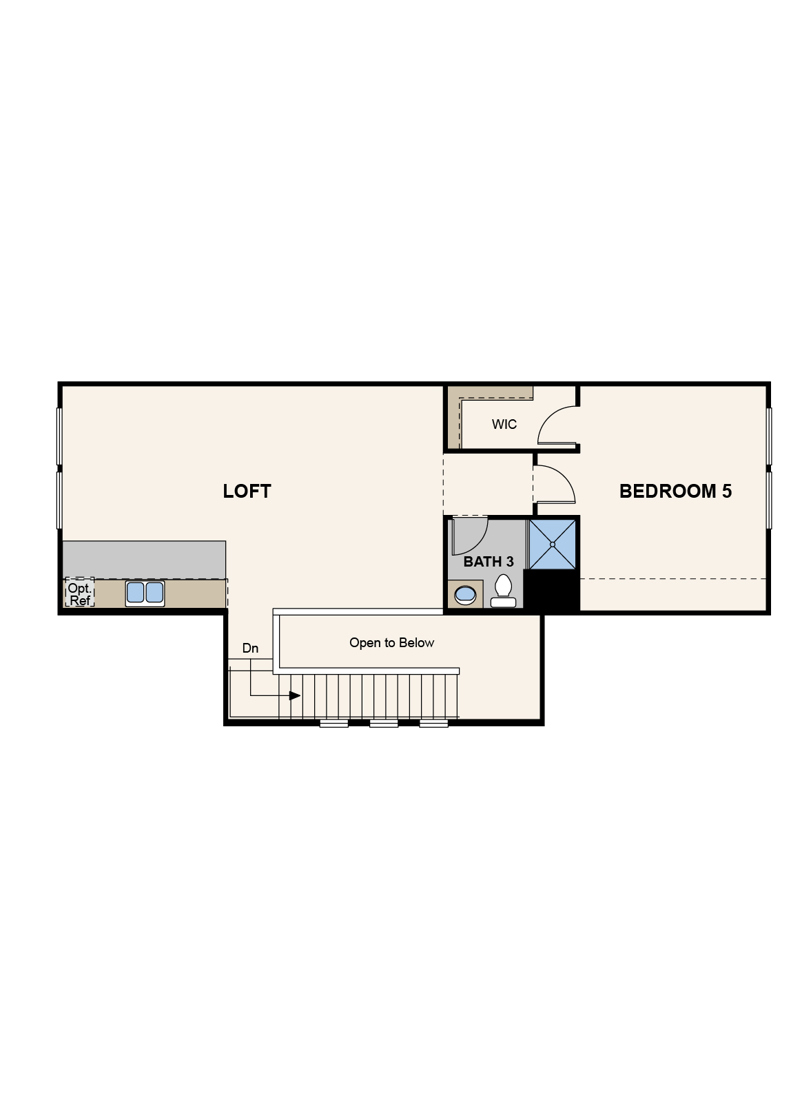 greenhills estates, lot 13-32 jasper floorplan, second floor, chowchilla, ca