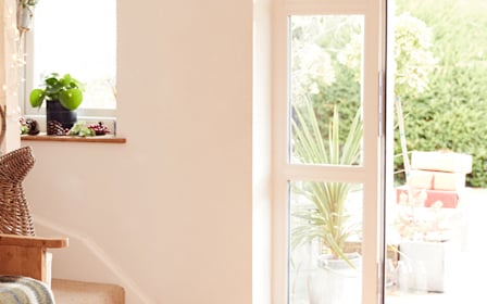 A christmas tree in a room.