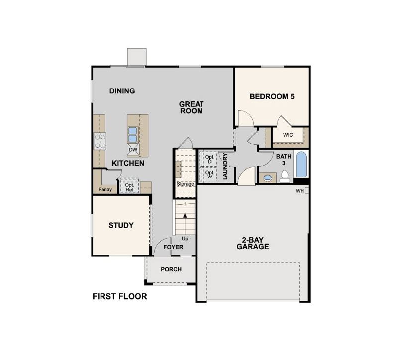 Omni, Dahlia Floorplan, First Floor, Left Swing, Madera, CA