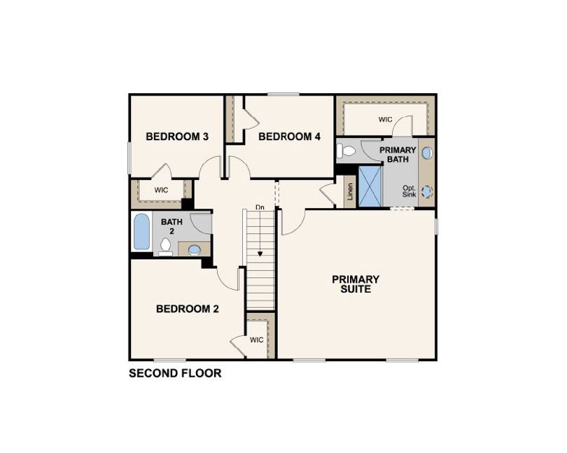 Omni, Dahlia Floorplan, Second Floor, Left Swing, Madera, CA