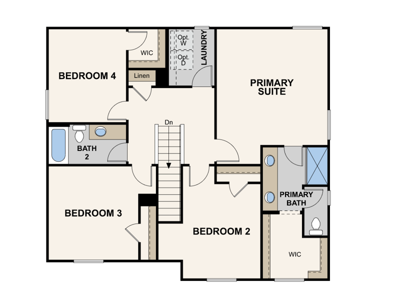 bravado, lot 18 marigold floorplan, second floor reedley, ca