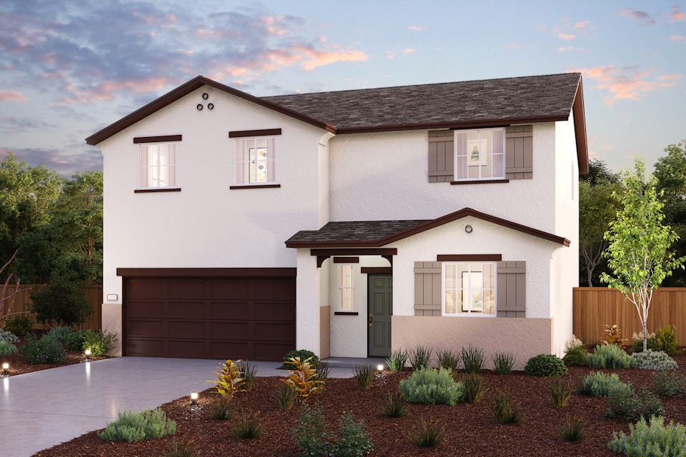 A house with a garage.