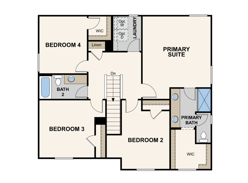 bravado, lot 73 marigold floorplan, second floor reedley, ca