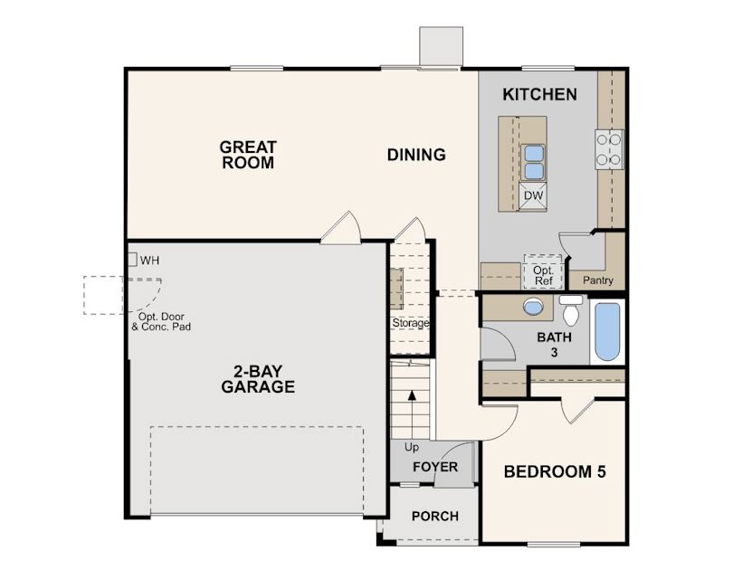 bravado, marigold floorplan, first floor, reedley, ca