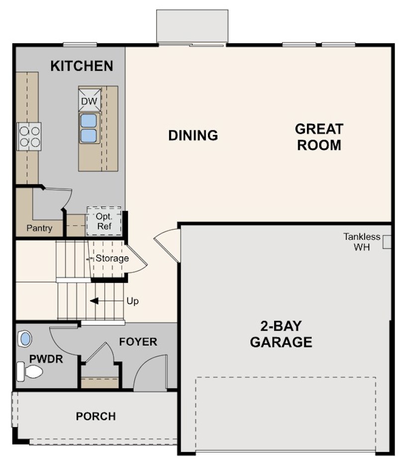 crest view, laurel floor plan, right swing, first floor, merced, ca