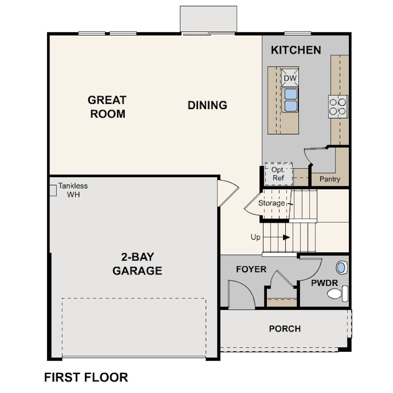 crest view, laurel floor plan, first floor, merced, ca