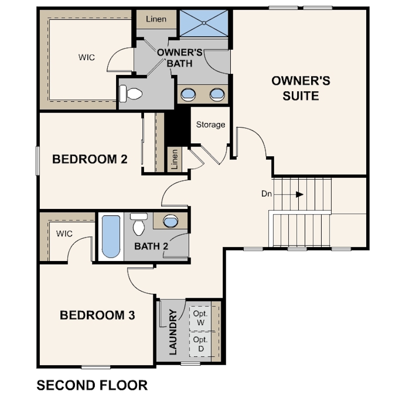 crest view, laurel floor plan, second floor, merced, ca