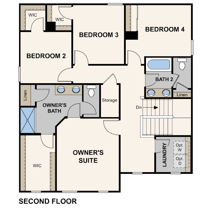 crest view, fig floor plan, second floor, merced, ca