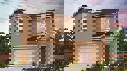 A house with a garage.