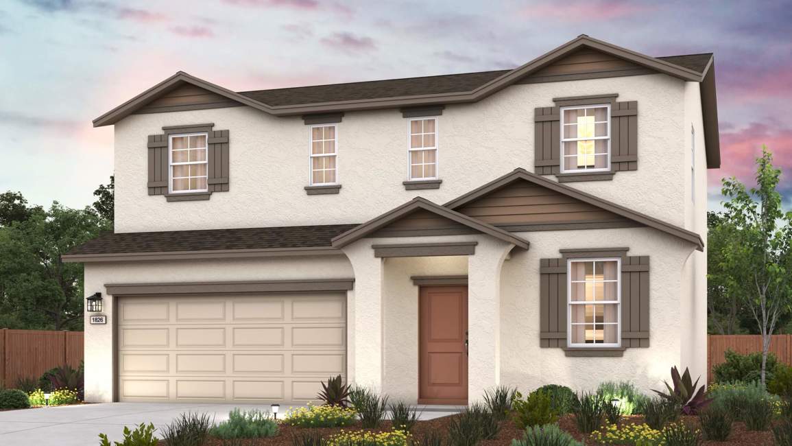 A house with a garage.