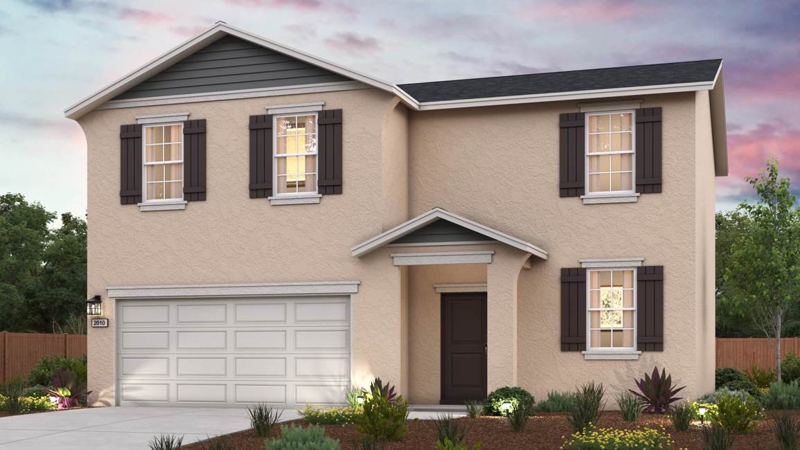 A house with a garage.