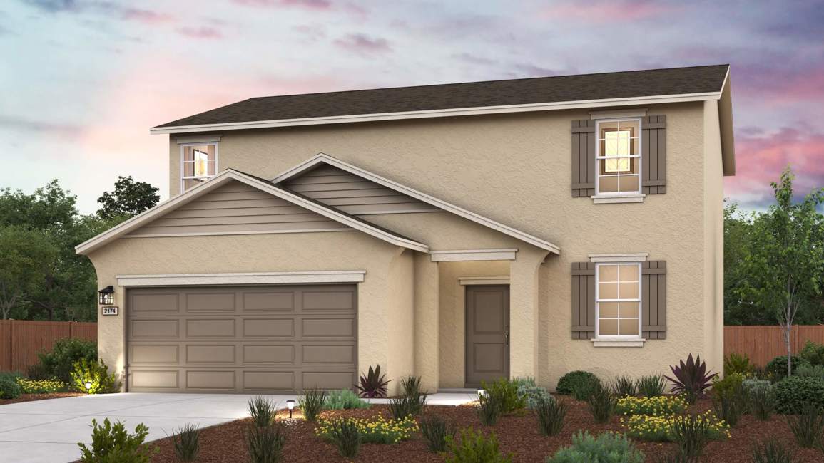 A house with a garage.