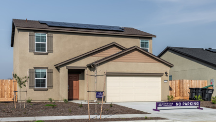 A house with a garage.