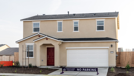A house with a garage.