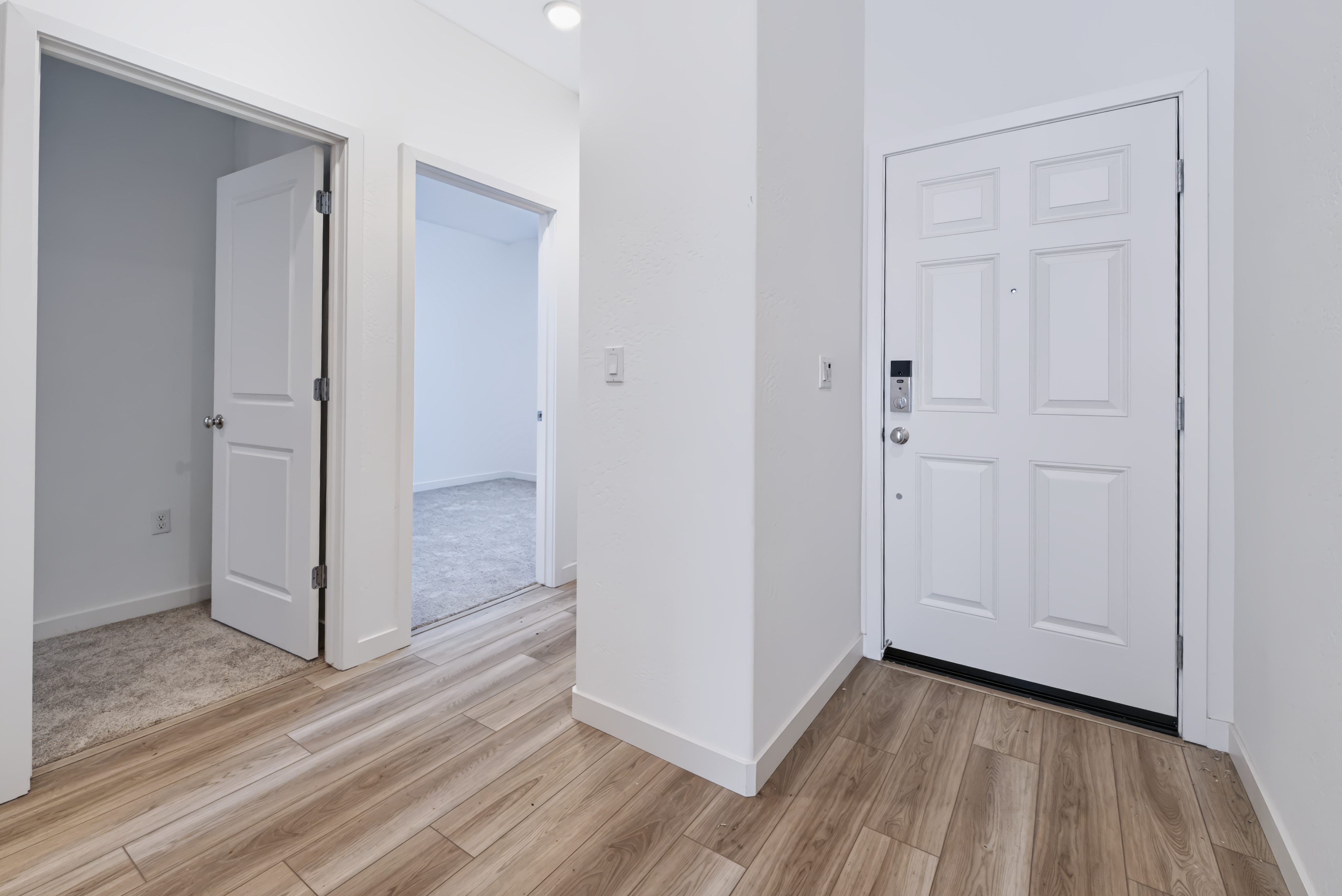 A room with white doors.